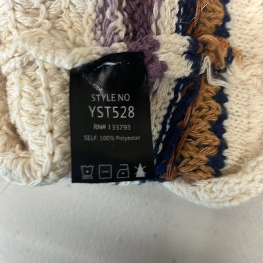 POL Crochet Knit Striped Tank Top Size L - Picture 6 of 7